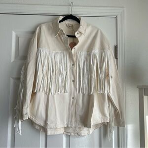 Grace and Emma fringe pearl snap jacket size 2x